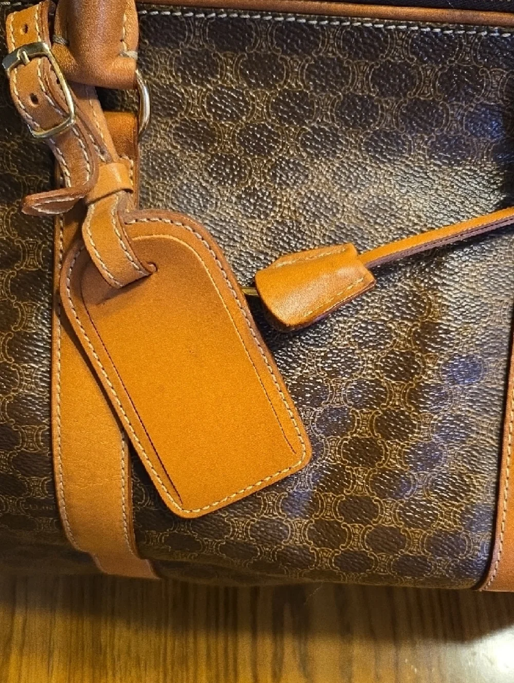 Celine Vintage Coated Canvas Duffel Bag